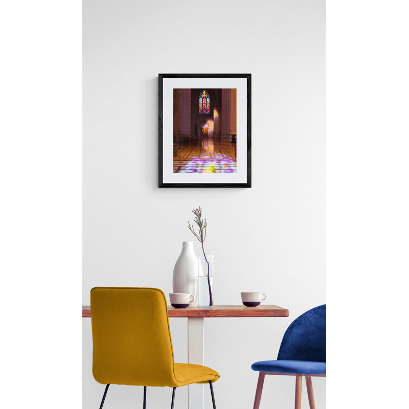 Stained Glass Colors Print by Steven Heap, Black Framed Canvas, 33" H x 25" W