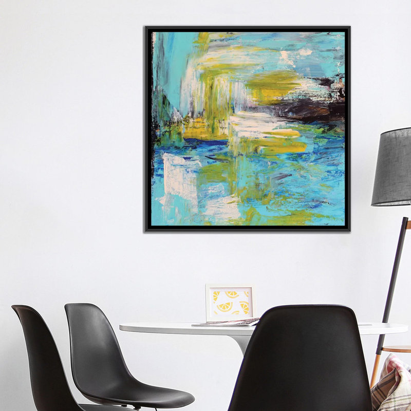« summer après-midi », impression sur toile, H 18 po x l 18 po x P 1,5 po, Toile encadrée noire, Pas de tapis