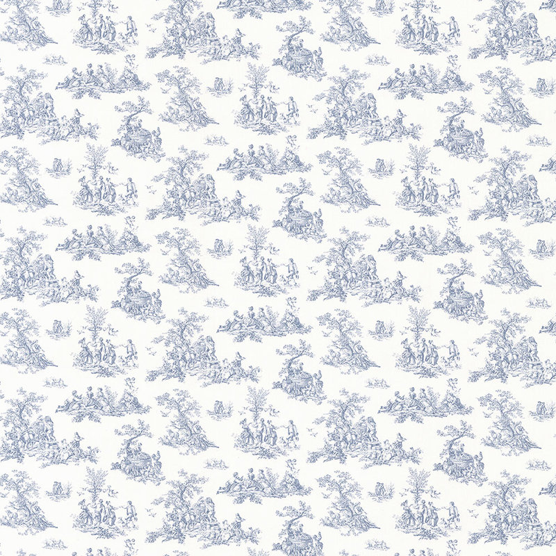 Papier peint à carreaux bleu L 32,7 pi x l 20,5 po Tampa, Bleu / blanc