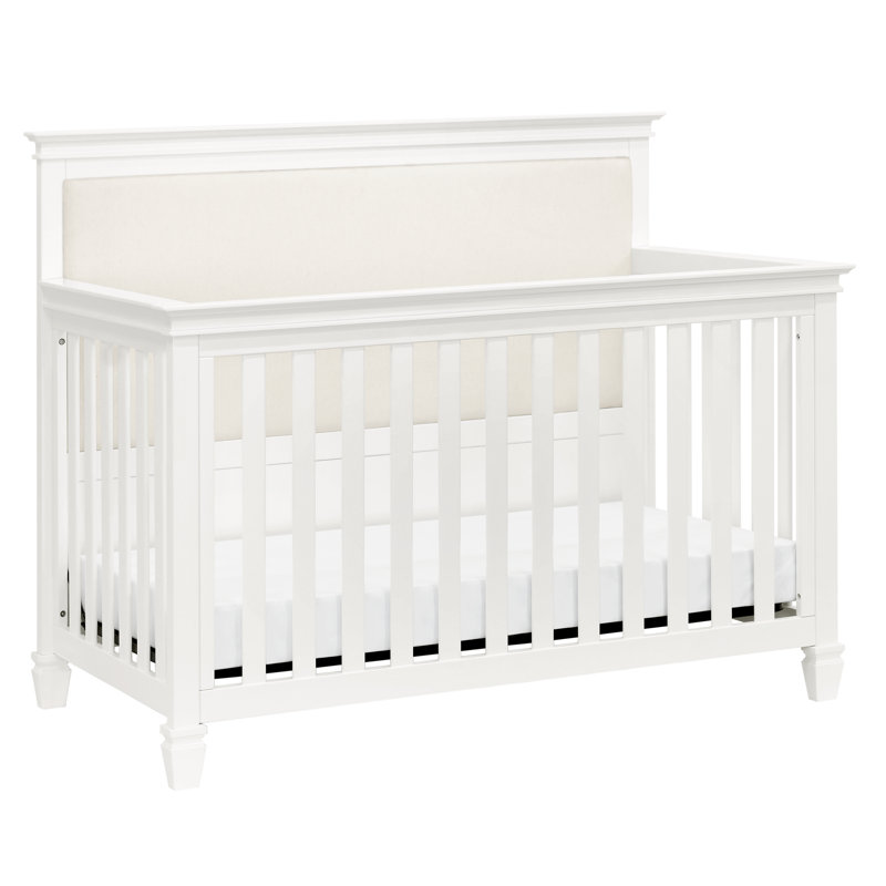 Darlington Warm White 4-in-1 Convertible Upholstered Crib