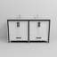 Ensemble de meuble-lavabo double avec comptoir en quartz blanc et robinet-77326976