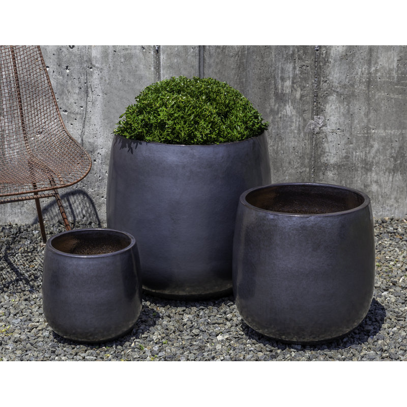 Daisetta Handmade Pot Planter, Metal Gray