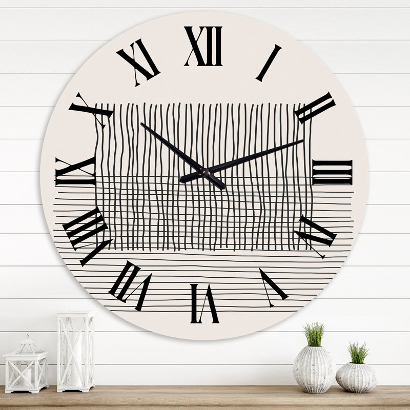 Minimal Geometric Lines and Squares V - Horloge murale moderne, Surdimensionné