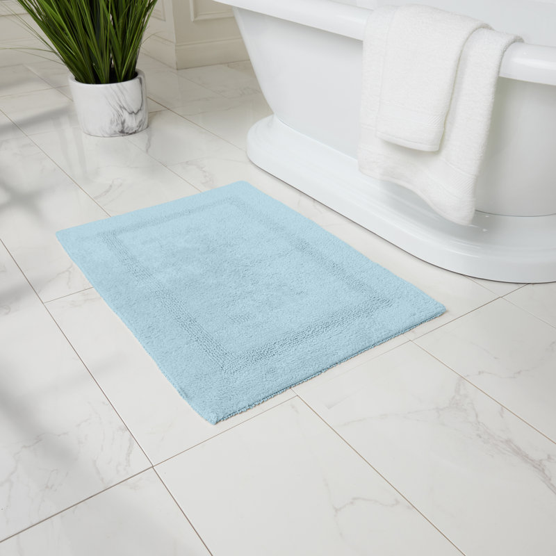 Tapis pour salle de bain Edilio, Bleu, L 24 po x L 36 po