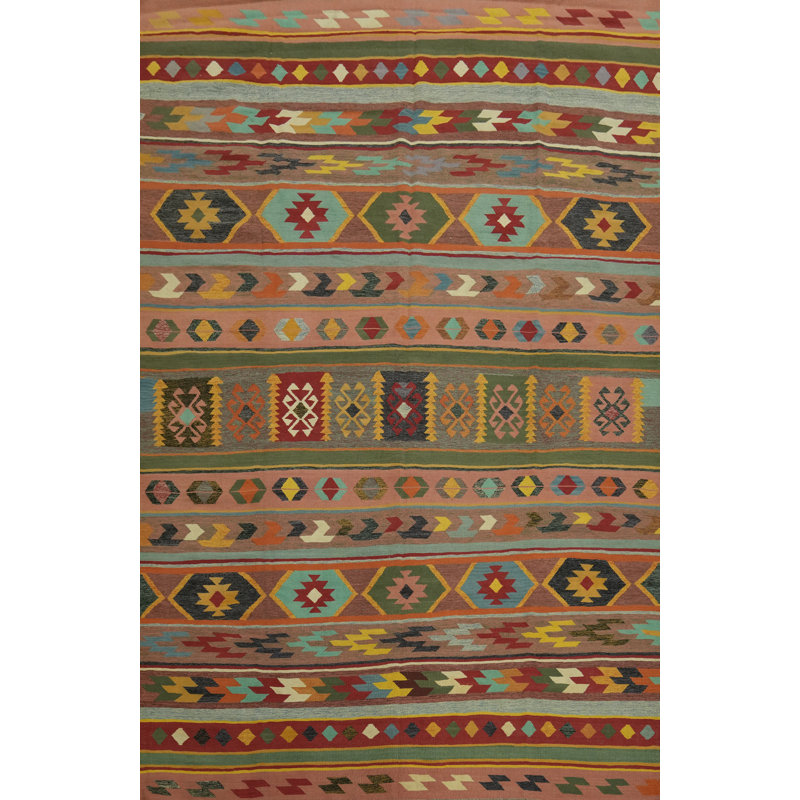 Tapis oriental géométrique Kilim 10 x 14