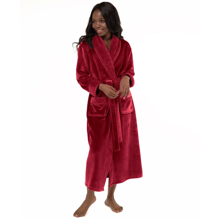 Camille Women's Full Length Bathrobe In Purple Deep Pile Dressing Gown -  14/16 | Fruugo AU