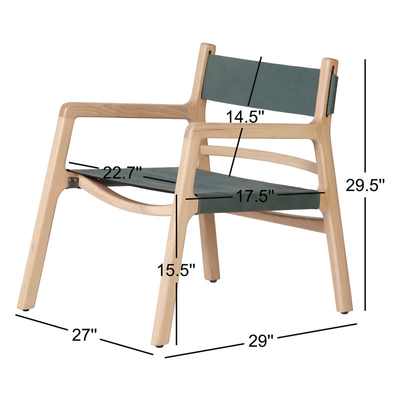 Kolding Armchair, Green Genuine Leather