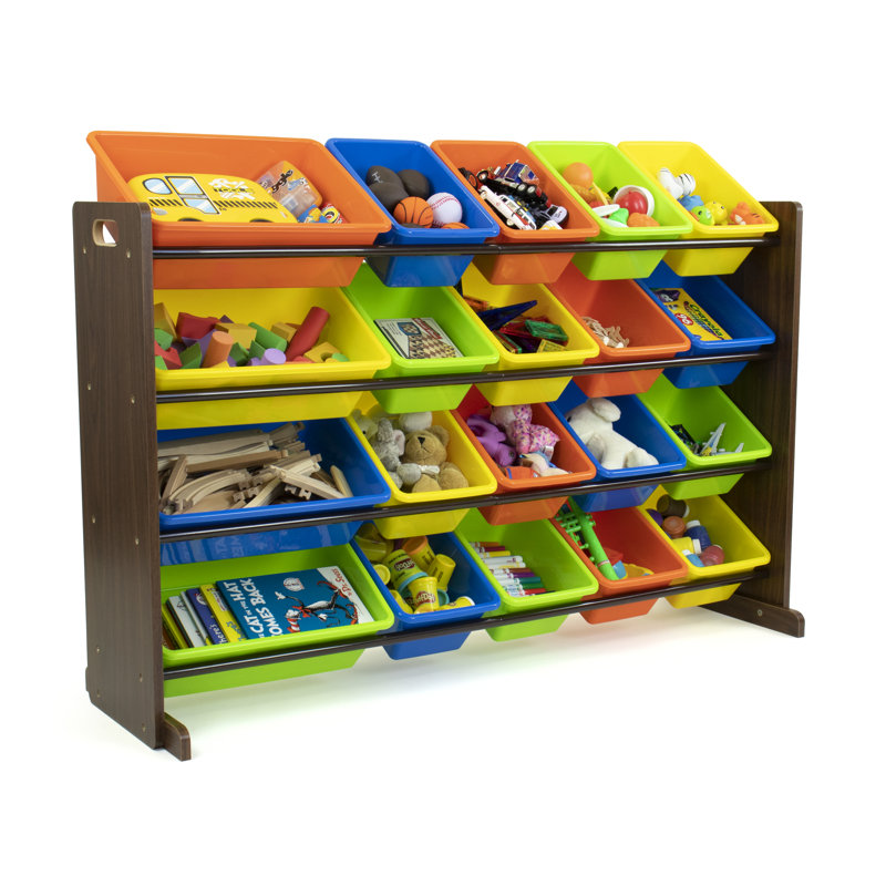 Rangement pour jouets Eveleth, Brun espresso / multicolore
