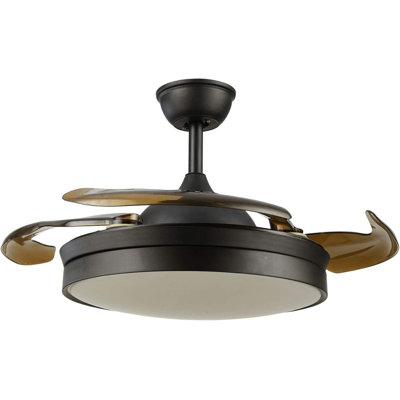 Carlhenry 42Inch Modern Retractable Ceiling Fans LED Light with Remote Control