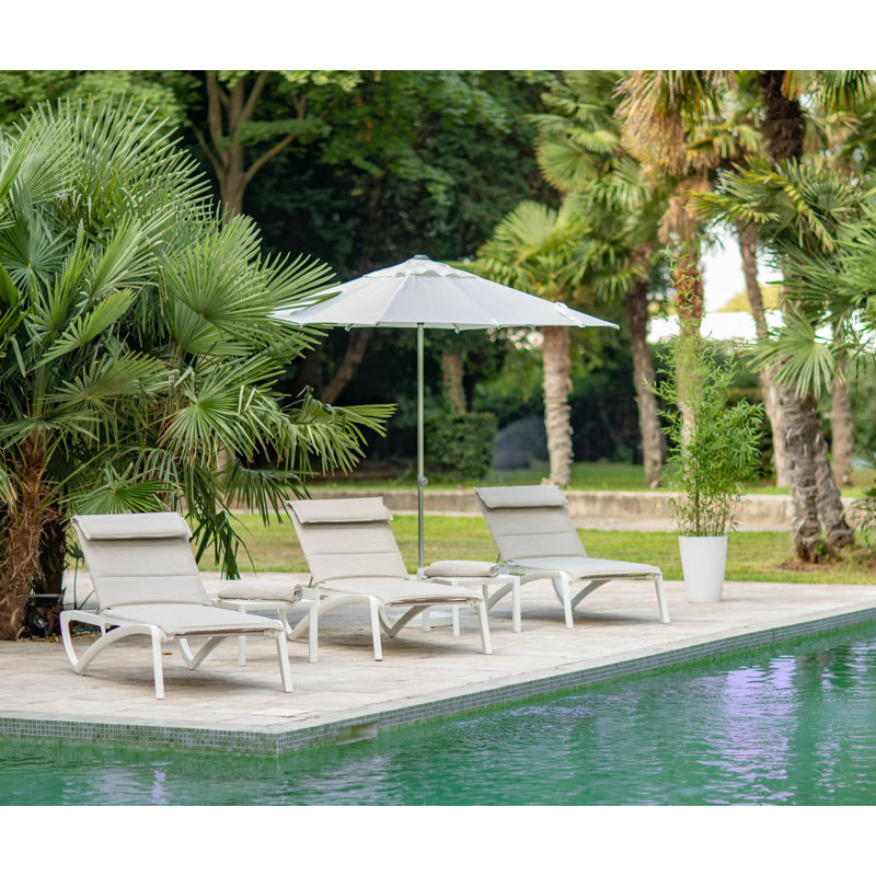 Chaise longue Grosfillex Sunset Comfort, Beige/bronze