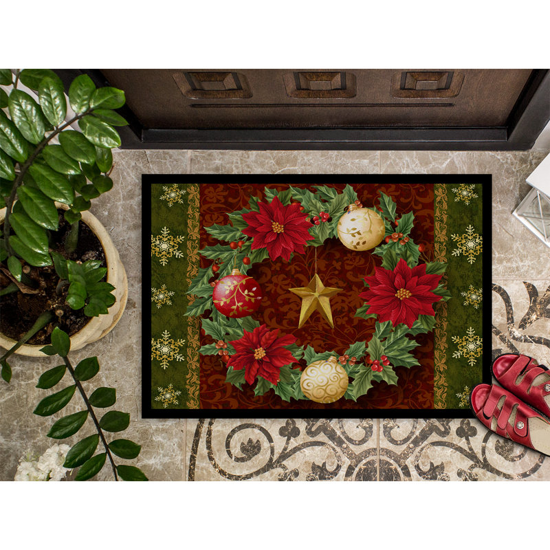 Hottinger Non-Slip Christmas Outdoor Doormat, Rectangle 2' x 3'