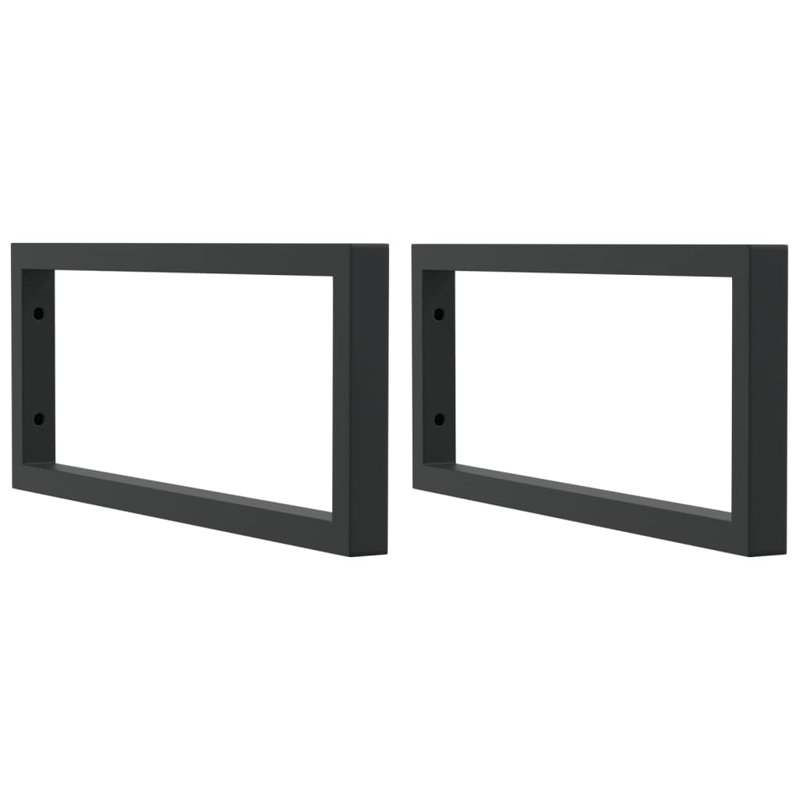  Shelf Brackets For Washbasin 2 Pcs Black Rectangular Steel, 3cm H x 50cm W x 20cm D, Black