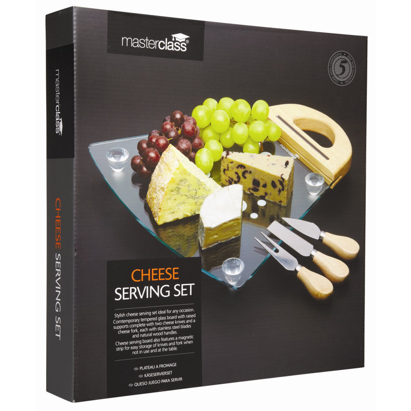 MasterClass Glass Cheese Serving Set