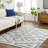 Grayland Geometric Machine Woven Area Rug in Cream/Brown-70927006