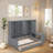Multi-Functional Daybed with Desk, Shelves, Cabinets and Drawers, Space-Saving Bed Frame with Storage, Reversible Layout, Wood Frame for Bedroom, Apartment, Home Office-112651672-112651673