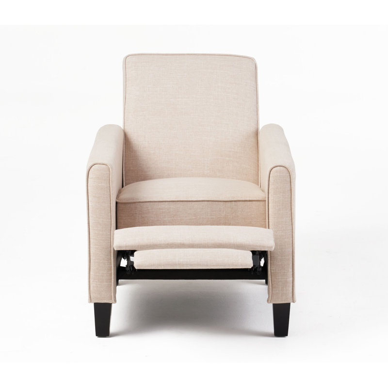 Grantham Upholstered Recliner, Beige Polyester