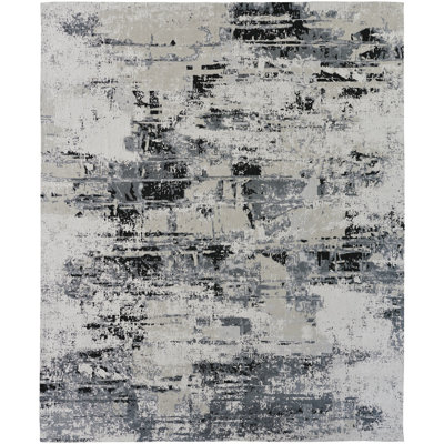 Shondra Cotton Area Rug in Gray