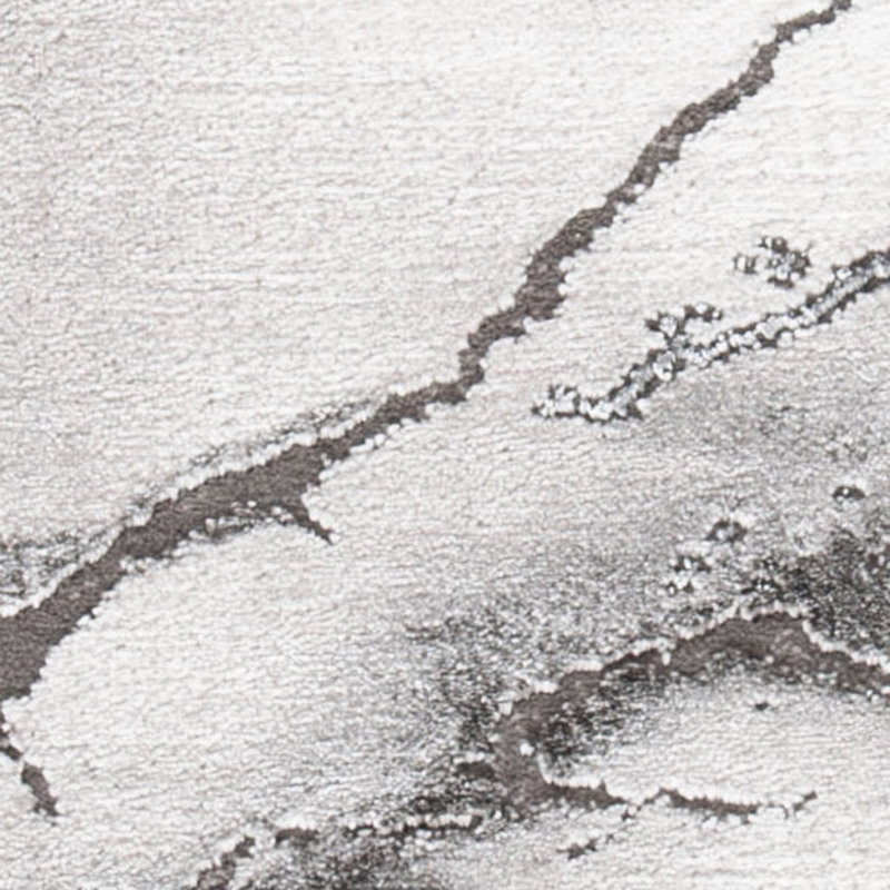 Swindle Abstract Grey/Silver Area Rug, Rectangle 2'7" x 5'