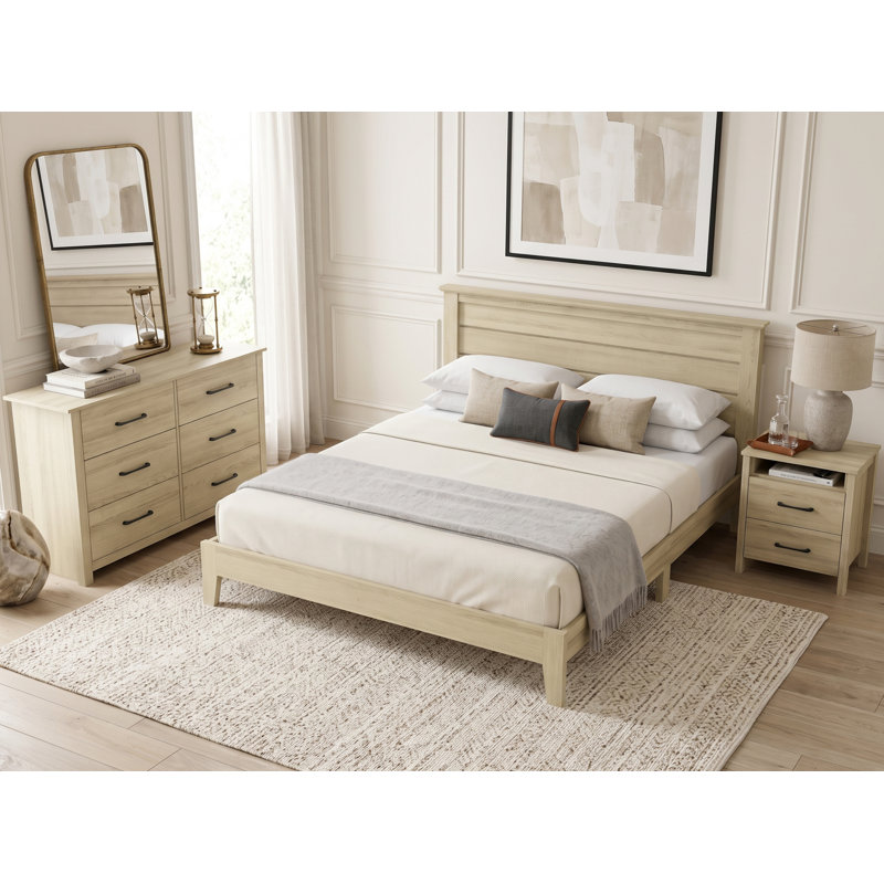 Ensemble de chambre à coucher 3 pièces Laureen, Chêne d'Oslo