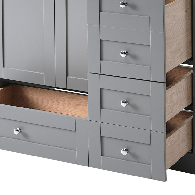 Meuble-lavabo sur pied 36 po avec lavabo en résine, Gris