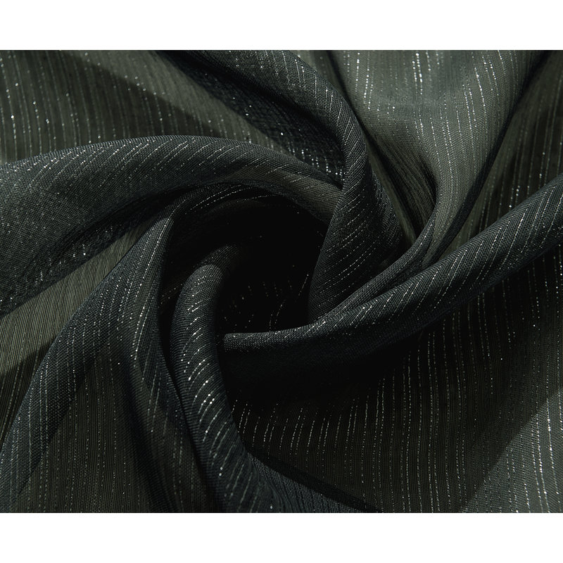 Agathla Sheer Grommet Single Window Curtain Panel, Black, 54" W x 84" L