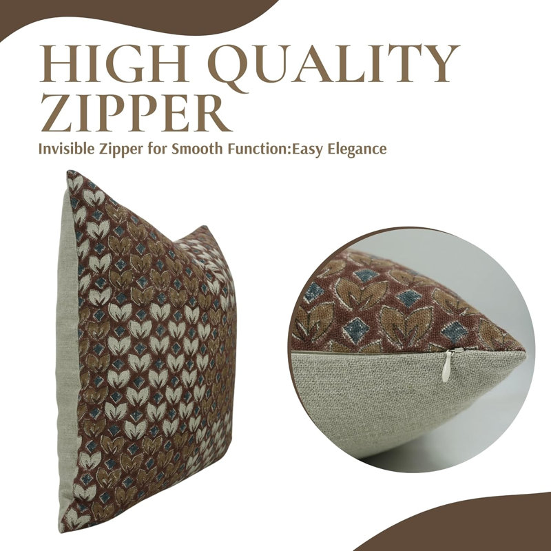 Housse de coussin fabriquée à la main Fab Divine - Jeté décoratif pour canapé ou lit, Titli, H 14 po x l 14 po