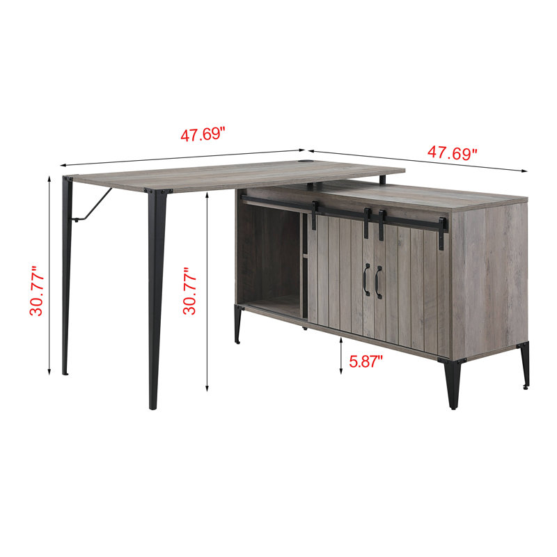 Quenth desk with finish, Gray
