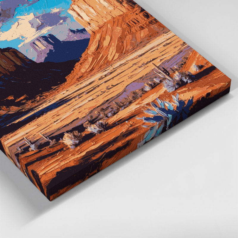 Art mural sur toile rose, Southwestern, H 12 po x l 12 po