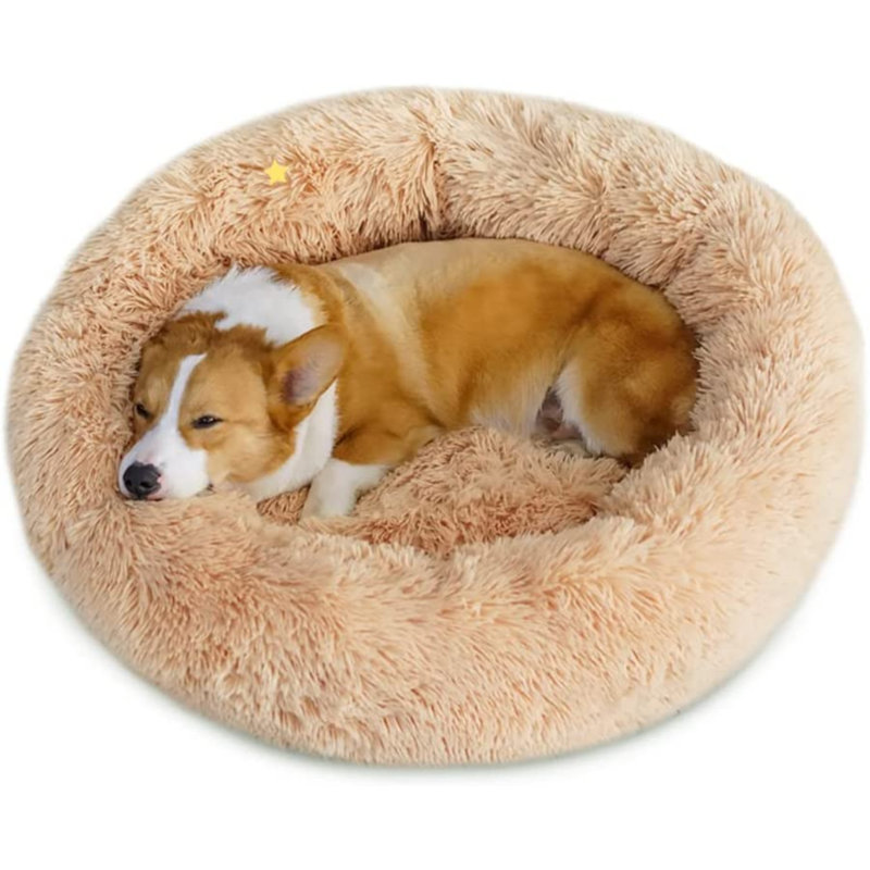 Jaiden Orthopedic Fleece Pet Bed, 50cm W x 50cm D, Tan