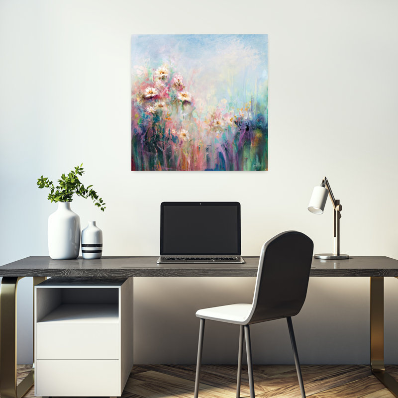 Collection Spring, art contemporain abstrait, H 18 po x l 18 po