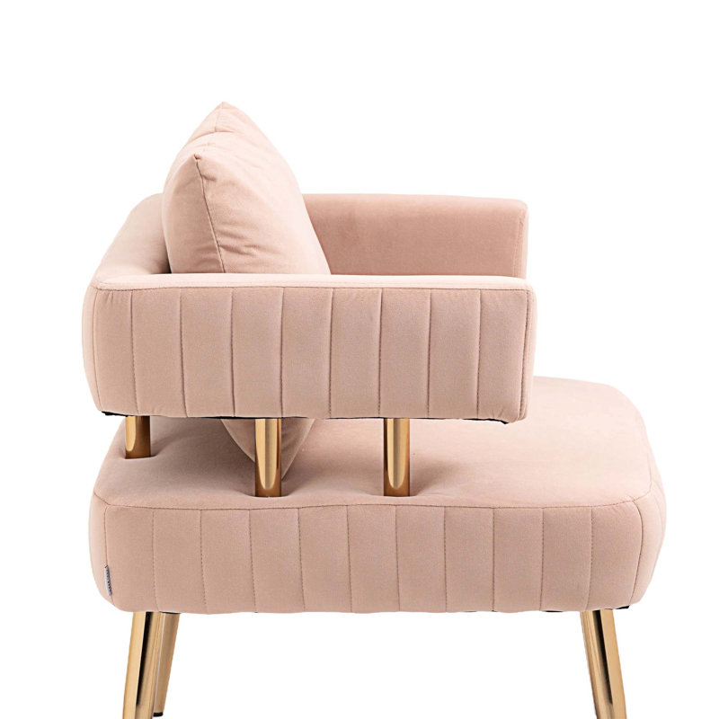 Izayah Upholstered Accent Chair, Pink Polyester Blend