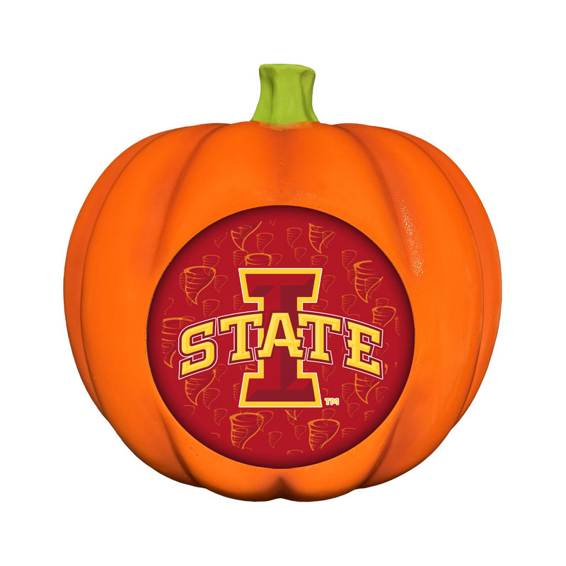 NCAA Iowa State Cyclones - Logo 3D en résine et citrouille décorative | 10 po