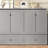 Full Size Murphy Bed With Spacious Storage Drawers And Shelves. Ideal For Guest Rooms Or Compact Bedrooms. Light Gray-1516636463-1516636462