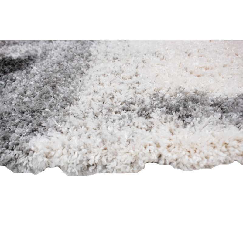Alban Abstract Shag Charcoal Area Rug, Runner 2'2" x 6'
