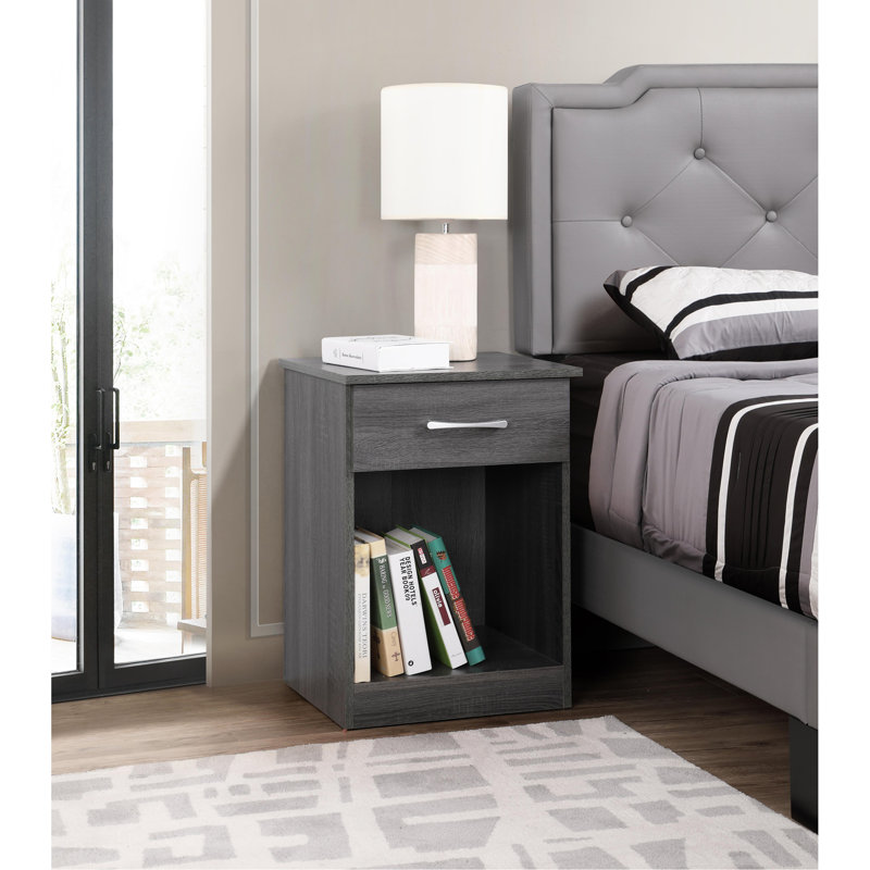 Table de chevet Lindsey RTA, gris, Gris