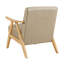 Chaise d'appoint brune avec structure en bois massif et assise rembourrée-124603519