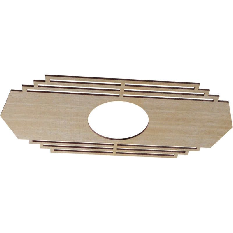 Médaillon de plafond en bois Chrysler, Bouleau, H 16 po x l 32 po x P 0,25 po