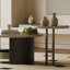 Table basse 31,5 "en microlite noir + bois manufacturé + verre au carbone