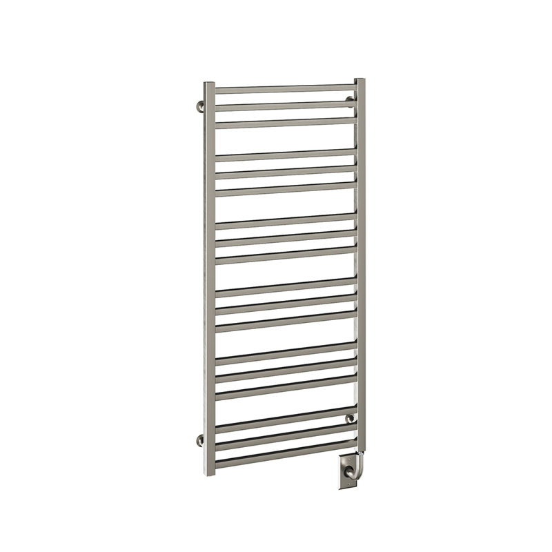 Chauffe-serviettes mural électrique 23,5 po x 47,5 po Avento, H 47,5 po x l 23,5 po x P 3 po, Nickel brossé, Électrique câblé