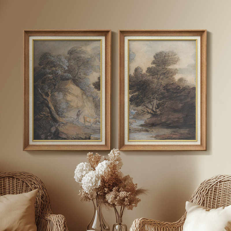 Ensemble de 2 œuvres d'art abstraites encadrées de qualité supérieure sur toile de qualité supérieure avec cadre de 26 po x 36 po