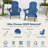 HDPE Folding Adirondack Chair with Cup Holder,Navy Blue-1580772934