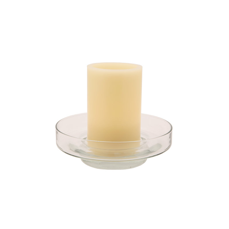 Plat de table en verre 10,5 po avec bougie inclus