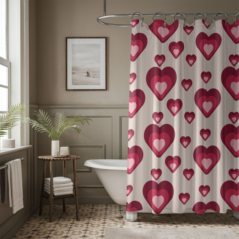 Rideau de douche Retro Love - Premium, H 74 po x l 71 po