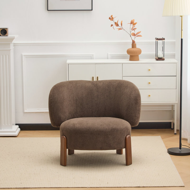 Fauteuil à oreilles sans accoudoirs, Marron foncé