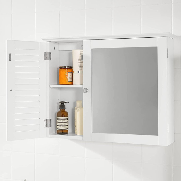 Winston Porter Ancelmo 25.3'' W 22.8'' H Surface Frameless Medicine Cabinet  with Mirror and 9 Fixed Shelves & Reviews