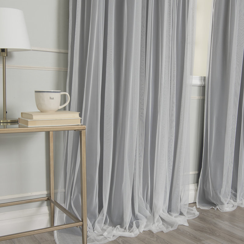 Rideau occultant en polyester Fortuna, Gris foncé