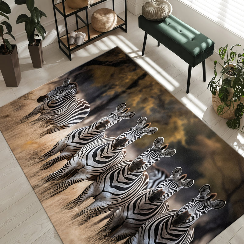 Handcrafted Floral Theme With Pile Soft Type Printed Rug Ideal for Enhancing Your Living Room or Bedroom Decor