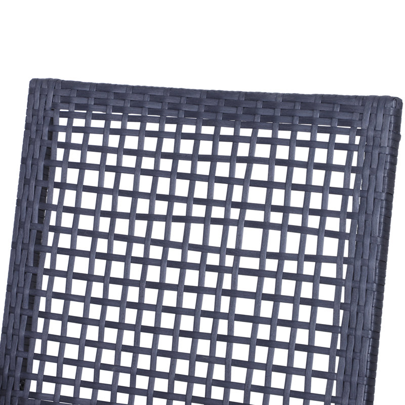 Ensemble de bar d'extérieur 3 pièces avec coussin moelleux en osier de rotin Outsunny