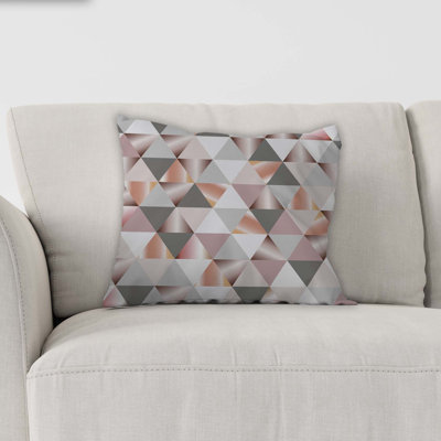 Geometric Cotton Blend Outdoor Reversible Throw Pillow