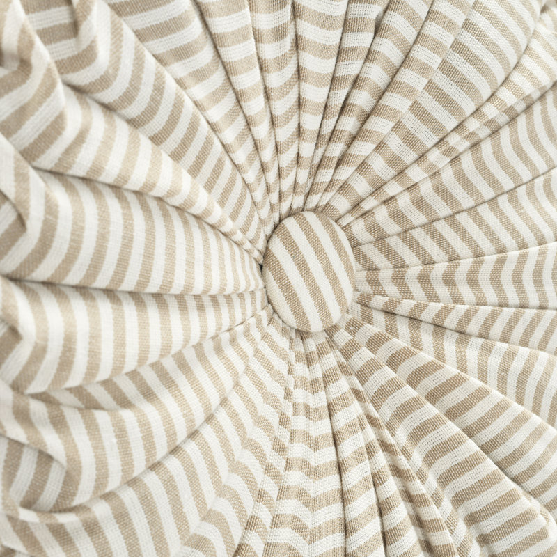 Lush Decor Farmhouse Ticking Stripe Round Throw Pillow, Neutral